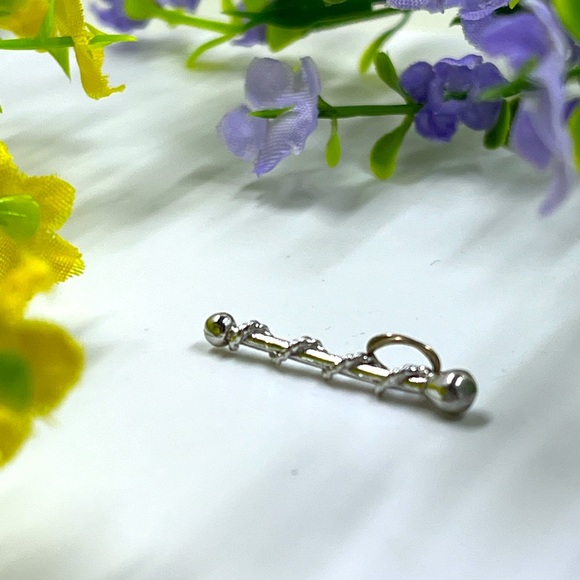 925 Sterling Signed Vintage Staff Pendant, Military - Picture 4 of 5